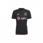 Adidas raidės logotipas ra&scaron;tas spaudinys trys dryžiai apvalus kaklas trumpos rankovės futbolo mar&scaron;kinėliai, 23-24 sezonas, MLS Inter Miami CF i&scaron;vykos gerbėjų versija HI1888 L