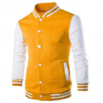 Nauja vyri&scaron;ka beisbolo striukė Madingo dizaino Slim Fit College Varsity striukė vyrų prekės ženklas Stylish Veste S geltona