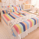 Princesės stiliaus korėjieti&scaron;kos versijos lovos užvalkalas, neslystantis, pastorintas lovos užvalkalas Tatami lovos užvalkalas, plaunamas lovos užvalkalas i&scaron;tisus metus Only pillowcases*2