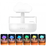 Lietaus debesies drėkintuvas Vandens la&scaron;ėjimas 7 besikeičiančios spalvos LED lemputė Automatinis i&scaron;sijungimas 2 režimai 200 ml balta