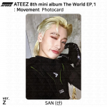 ATEEZ 8-asis mini albumas The World EP.1 : Judėjimas Oficiali asmens tapatybės kortelė Fotokortelė KPOP San - Z #02