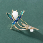 Paprasta mėlyna gėlių sagė moteri&scaron;ka unisex lydinio emalė Auk&scaron;čiausios klasės eleganti&scaron;kos paprastos augalinės serijos sagės smeigtukai PD1377 mėlyna