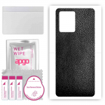 apgo Protective Skin Sticker for the back compatible with Vivo T1 5G, Wrap Film, Foil, Vinyl - Pattern Black Leather