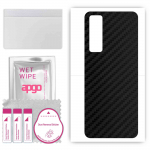 apgo Protective Skin Sticker for the back compatible with Huawei nova 7 5G, Wrap Film, Foil, Vinyl - Pattern Carbon Black