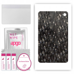 apgo Protective Skin Sticker for the back compatible with Amazon Fire HD 10 Plus 2021, Wrap Film, Foil, Vinyl - Pattern Carbon Black Pixel