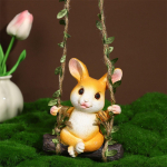Žavinga zuikučio figūrėlė namų dekorui - Dervos triu&scaron;io skulptūra Reading Bunny