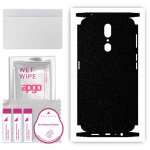apgo Protective Skin Sticker for the back+sides compatible with Oppo A9, Full Wrap Film, Foil, Vinyl - Pattern Matte Black