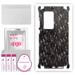 apgo Protective Skin Sticker for the back+sides compatible with Huawei P40 Pro Plus, Full Wrap Film, Foil, Vinyl - Pattern Carbon Black Pixel