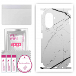 apgo Protective Skin Sticker for the back+sides compatible with Huawei Nova Y70, Full Wrap Film, Foil, Vinyl - Pattern White Marble