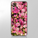 Raudonos rožės gėlių telefono dėklas, skirtas Samsung Galaxy A12 A02S A22 A32 A52 A72 A71 A51 A41 A31 A21 A11 A50 A70 A10S A20S juodas dangtelis Samsung A02