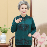 Trikotažo paltas vidutinio amžiaus ir pagyvenusių moterų megztinis pavasariui ir rudeniui