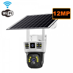 Nauja 12 MP saulės kamera 4G SIM kortelė lauko WiFi IP bevielis PIR žmogaus aptikimo HD spalvotas naktinio matymo monitorius CCTV stebėjimo kameros