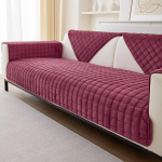Aksominis sofos užvalkalas Storas Neslystantis Flanelinis sofos užvalkalas Pliu&scaron;inis languotas Svetainei Užvalkalas &Scaron;iltas Vandeniui atsparus Baldų apsaugas 1PC 45x45 pillowcase pink