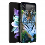Z Flip 4 telefono dėklas, skirtas Samsung Galaxy Z Flip 3 5G ZFlip3 Flip3 zflip Flip4 juodas kietas kompiuterio dangtelis Tiger Lion Leopard Shell Coque Galaxy Z Flip4