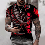 &bdquo;Scorpion Graphic&ldquo; vyri&scaron;ki madingi mar&scaron;kinėliai trumpomis rankovėmis &bdquo;O-neck Street&ldquo; 3D gyvūnų spausdinimu vyri&scaron;ki mar&scaron;kinėliai 6XL Didelio dydžio vasaros laisvalaikio vir&scaron;ūnės S