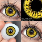 AMARA 2vnt Helovino spalvoti kontaktiniai lę&scaron;iai Anime Cosplay akių lę&scaron;iai įvairiaspalviai lę&scaron;iai lę&scaron;iai balti juodi raudoni lę&scaron;iai BELLA-YELLOW