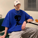 2024 m. vasaros mar&scaron;kinėliai trumpomis rankovėmis, skirti vyri&scaron;kiems madingiems penkių colių rankovėms, universalūs, laisvalaikio studenti&scaron;ki mar&scaron;kinėliai pusrankovėmis, kasdieniai madingi spausdinti vir&scaron;us M balta