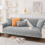 Sustir&scaron;tintas pliu&scaron;inis pusapvalio ra&scaron;to sofos pagalvėlė Nauja mink&scaron;ta sofos apdanga Sofų rank&scaron;luostis Universalus neslystantis vientisos spalvos sofos apsaugas 30x50cm pillowcase &scaron;viesiai pilka spalva