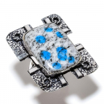 Natural K2 Azurite Gemstone Handmade 925 Sterling Silver Ring Size 7.5 z2i93