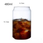 Creative Cola skardinės formos didelio borosilikatinio stiklo puodelis &ndash; patvarūs gėrimai arbatai, sultims, pienui, kavai ir kt. 480ml balta