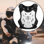 Motokroso krūtinės apsauga, kvėpuojanti, atspari dilimui, lengvai ne&scaron;iojama, motociklo kūno apsaugos liemenė balta