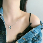 925 sterlingo sidabro netaisyklingos apvalios monetos kaklo vėrinys moterims, grandinėlė, papuo&scaron;alai, naujas