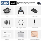Naujas K80 Pro Max Drone 5G WiFi FPV be&scaron;epetėlis variklis 360&deg; lazerinis kliūčių i&scaron;vengimo GPS Backhaul 8K HD dvigubos kameros nuotolinio valdymo keturkopterio drono žaislas NO OAS 1 Battery juoda