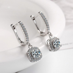 Fanqieliu Fashion Design Real 925 Sterling Silver Drop Auskarai Moterims Prabangūs Kri&scaron;toliniai Papuo&scaron;alai Kabantys Auskarai Mergina Fql21228 sidabras