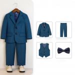 Balta Mėlyna Vaikų Berniukų Baltas &Scaron;varkas Liemenė Kelnės Vaikų Krik&scaron;tynų Vestuvių I&scaron;leistuvių Kostiumas Kūdikio Berniuko Eleganti&scaron;ka Suknelė Paauglių Vakarėlio Kostiumas Žalia Raudona 120cm žalia