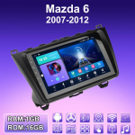 2 DIN Android Carplay automobilio radijas, skirtas Mazda 6 2007-2012 Multimedijos grotuvo galvos blokas Stereo GPS navigacija BT WIFI 2+32GB 1+16GB