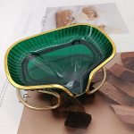 Lapo formos savaime nutekantis muilo indas su metaliniu laikikliu Lengvas prabangus muilo laikiklis, skirtas vonios kambario priedams žalia