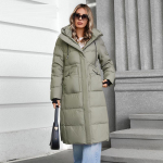 Cinemore Moteri&scaron;ka striukė žieminė &scaron;ilta ilga parkas Vir&scaron;utiniai drabužiai su gobtuvu Moteri&scaron;ki drabužiai Madinga pūkinė striukė Moteri&scaron;kas paltas Unisex 88602 S