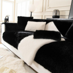 Žieminis storas pliu&scaron;inis neslystantis sėdynės pagalvėlė vienspalvė pliu&scaron;inis sofos kilimėlis odinė sofa Speciali sofos pagalvėlė sofos užvalkalas 70x70cm 1pc