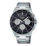 Casio Standartinis analoginis joniniu būdu padengtas nerūdijančio plieno juodas ciferblatas kvarcinis MTP-1374D-1A3V vyri&scaron;kas laikrodis juoda