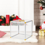 Clear Lucky Draw Box Comment Lottery for Business Fundraising Voting 20x20x20cm Six sides