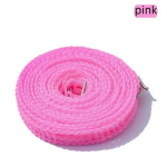 Neslystantis Portablae Hook Tools Nailonas lauko vėjui nepralaidus antklodės linija Kelioninė virvė 5 m Tvoros tipas drabužių virvelės priedas 3m Pink