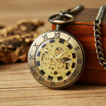 Retro ki&scaron;eninis laikrodis vyrams ir moterims, mechaninis ki&scaron;eninis laikrodis su rankiniu užvedimu, mechaninis laikrodis be dangtelio