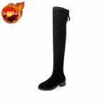 Moteri&scaron;ka avalynė vir&scaron; kelių Eleganti&scaron;ki moteri&scaron;ki batai su auk&scaron;tu kutu su žemakulniais elastinga Cosplay reklama 35