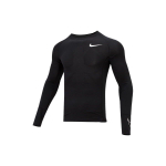 &bdquo;Nike Pro Dri-Fit Solid Print&ldquo; sportiniai laisvalaikio mar&scaron;kinėliai su apvalia kaklo i&scaron;kirpte, kvėpuojantys, ploni, ilgomis rankovėmis, reglano spalvos, vyri&scaron;ki mar&scaron;kinėliai su juodu logotipu, DD1991-010 XL