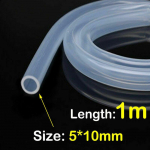 1M saugus lankstus maisto kokybės permatomas silikoninis vamzdis žarna vamzdis mink&scaron;ta guma 5X10mm