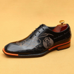 Užsienio prekybos sprogimas Vyri&scaron;ki batai lakinė oda blizgios odos batai vyri&scaron;ki tikros karvės odos britų verslo suknelių batai 44 juoda