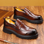 Vyri&scaron;ki Doudou Batai One Pedal Loafers Vyri&scaron;ki odiniai verslo laisvalaikio platforminiai odiniai batai 38