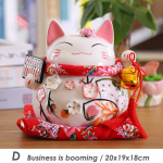 8 colių keramikos &bdquo;Maneki Neko Abacus&ldquo; dizaino &bdquo;Lucky Fortune Cat&ldquo; pinigų dėžutė &bdquo;Feng Shui Zen&ldquo; dekoravimo ornamento monetų dėžutė