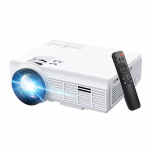 Mini LED i&scaron;manusis projektorius 4K 1980*1080P BT 5.0 HDMI USB Audio Home Media Player Beamer Outdoor Travel HD ne&scaron;iojamas projektorius EU Plug balta
