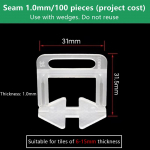 Plytelių i&scaron;lyginimo sistema Klojimo lygis Plei&scaron;tai I&scaron;lygiavimas Tarpikliai Lygio nustatymo Vieta Tarpikliai Grindų Sienos lygis 1/1.5/2/2.5/3Mm