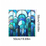 50x50 cm elektrostatinio stiklo lipdukas nuimamas lango gėlių lopas spalvotas