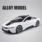 Nauja 1:24 BMW I8 Super Sportinio Automobilio Lydinio Automobilio Modelis Die-cast Metalo Žaislinis Automobilis su Garsu ir &Scaron;viesa Berniuko Vaikų Žaislas Kolekcionuojamas Patalpų Papuo&scaron;alas Dovana balta