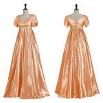 Satininiai chalatai Viktorijos laikų rutuliniai chalatai Empire Waist Gowns Regency chalatai S oranžinė