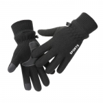 Žieminės sensorinio ekrano slidinėjimo pir&scaron;tinės: Atsparus vėjui, storas aksominis flisas, lauko dviračių sportui ir apsaugai nuo &scaron;alčio One Size pilka