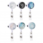 6 vnt. I&scaron;traukiamo ženklelio laikiklio vardo kortelės ženklelio ritės segtukas, skirtas biuro darbuotojo gydytojo slaugytojo reikmenims